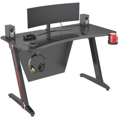 Стол игровой Cactus CS-GTZ-BKRD-CARBON столешница МДФ карбон каркас черный
