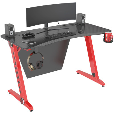 Стол игровой Cactus CS-GTZ-RDBK-CARBON столешница МДФ карбон каркас красный